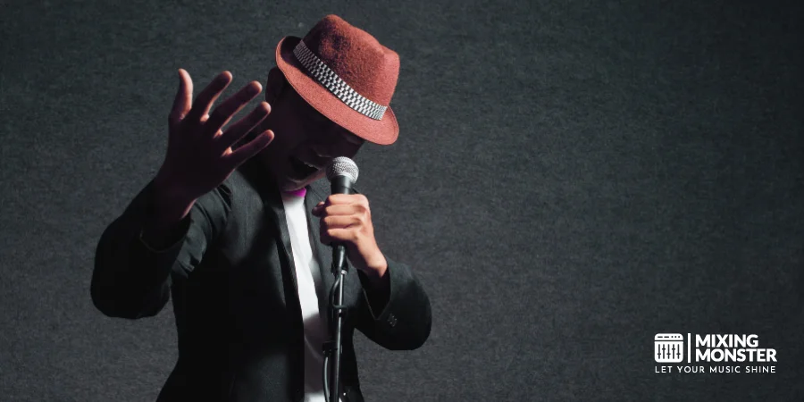 Male Artist Singing Soulfully Male Artist Singing Soulfully