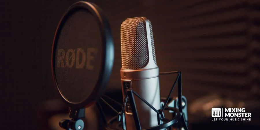A Studio Microphone With A Pop Filter A Studio Microphone With A Pop Filter